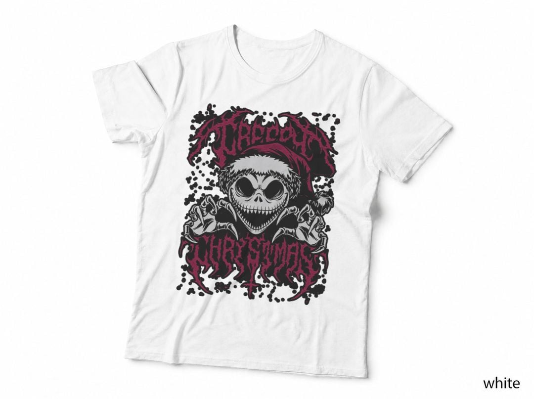 Creepy Christmas Skeleton T-Shirt, Gothic Horror Tee, Gift for Horror Fans