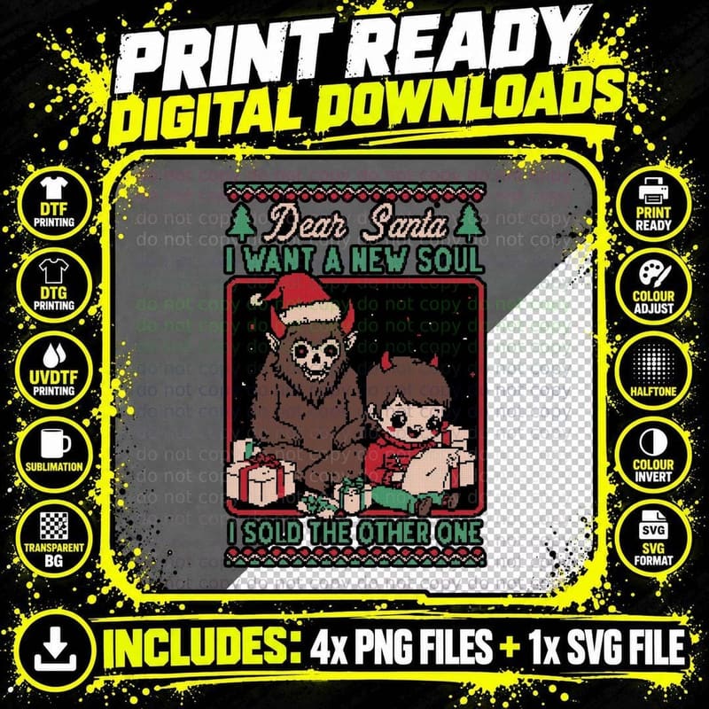 Demon Soul Pact T-Shirt, Ugly Sweater Christmas Tee Png SVG Digital Bundle