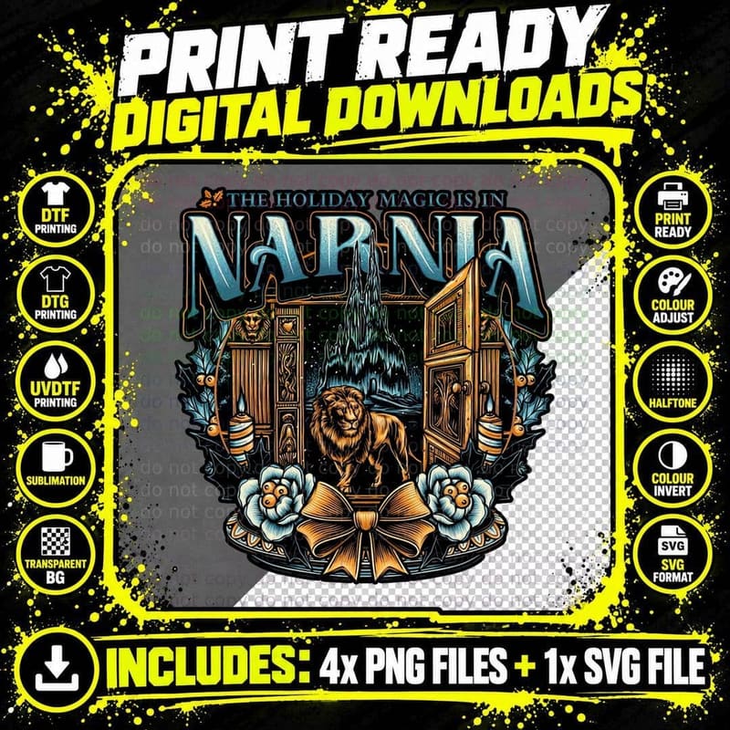 Narnia Holiday Magic T-Shirt, Fantasy Christmas Tee Png SVG Digital Bundle