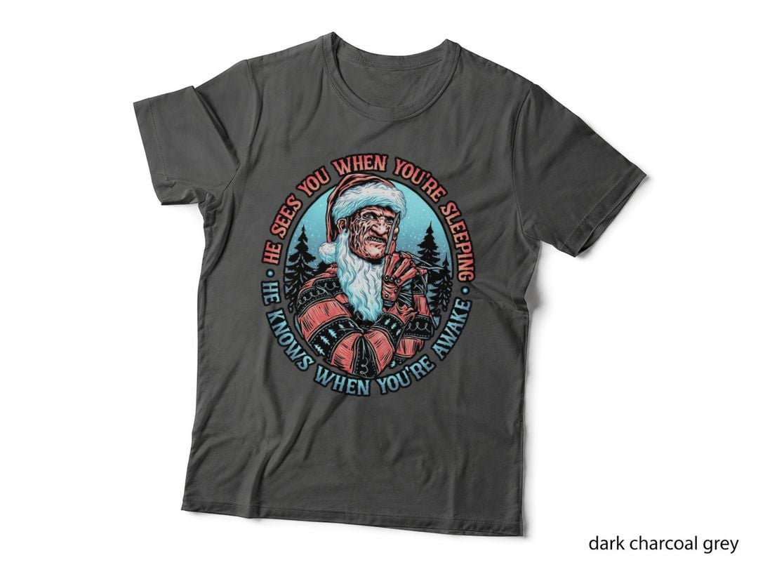 Nightmare Santa T-Shirt, Retro Horror Tee, Gift for Horror Fans