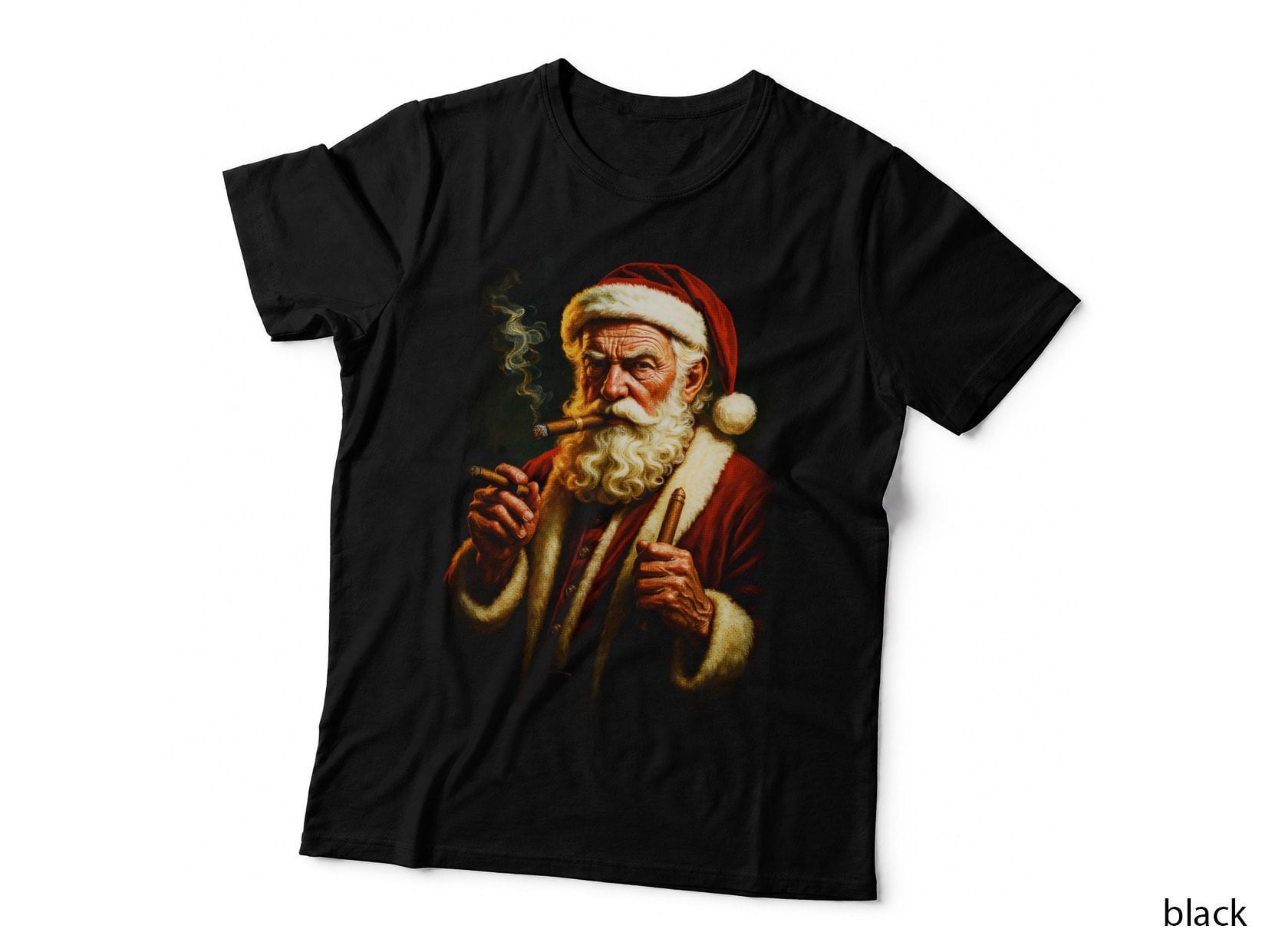 Papai Noel Smoking T-Shirt, Christmas Holiday Print, Santa Claus Tee