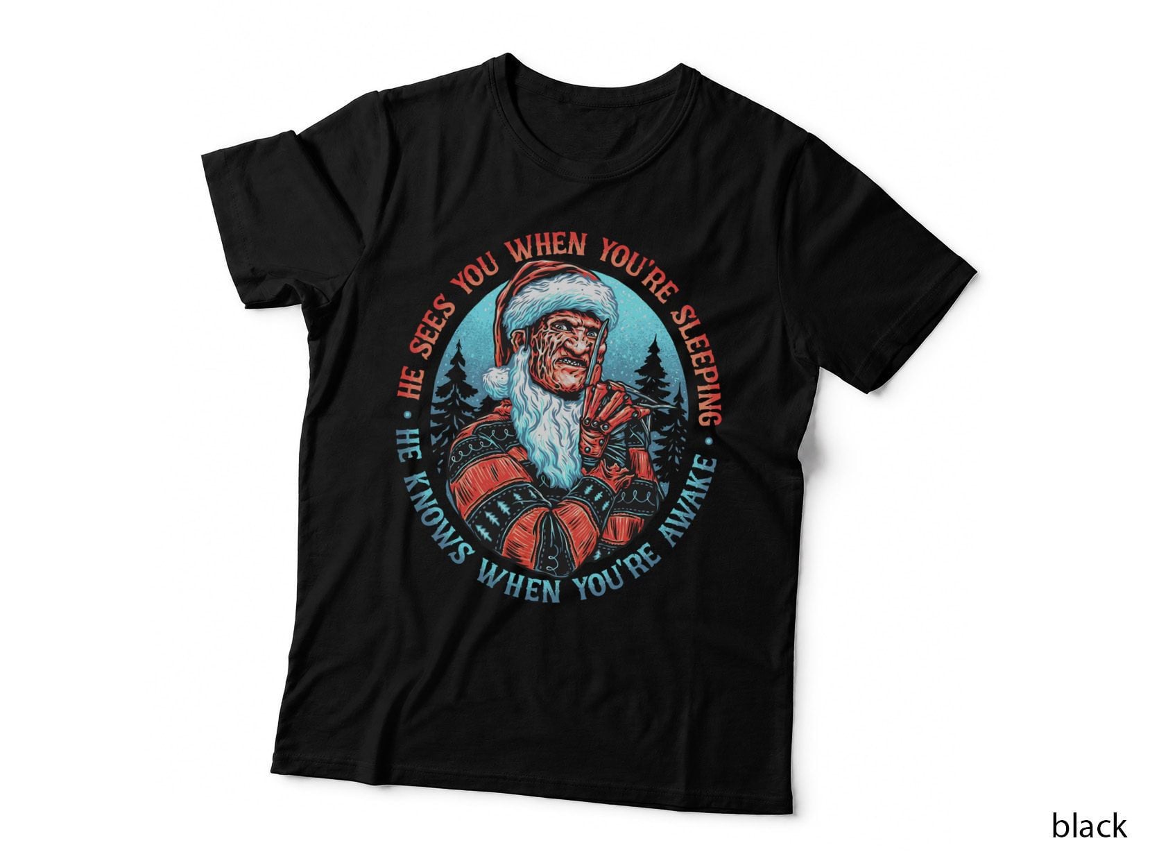 Sweet Santa Dreams, Freddie Santa, Krueger Santa, When Sleeping T-Shirt