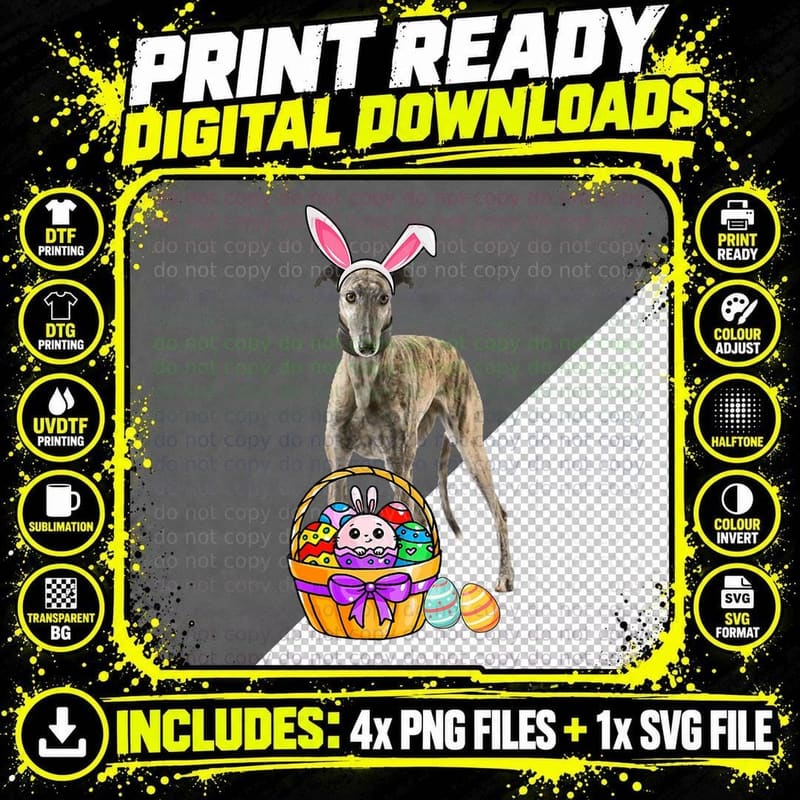 Easter Egg Funny Greyhound Easter T-Shirt Png SVG Digital Bundle
