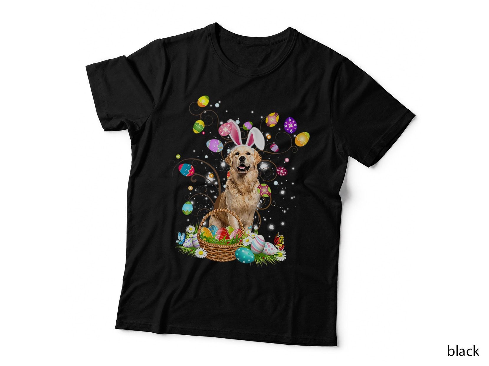 Easter Egg Hunting Golden Retriever T-Shirt, Easter Day Theme