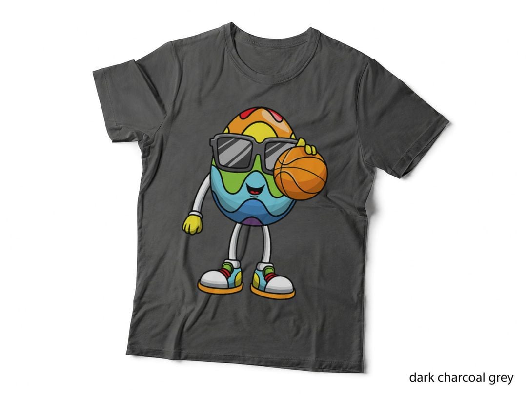 Easter Egg Playing Basketball Sports Boys Men Kids T-Shirt