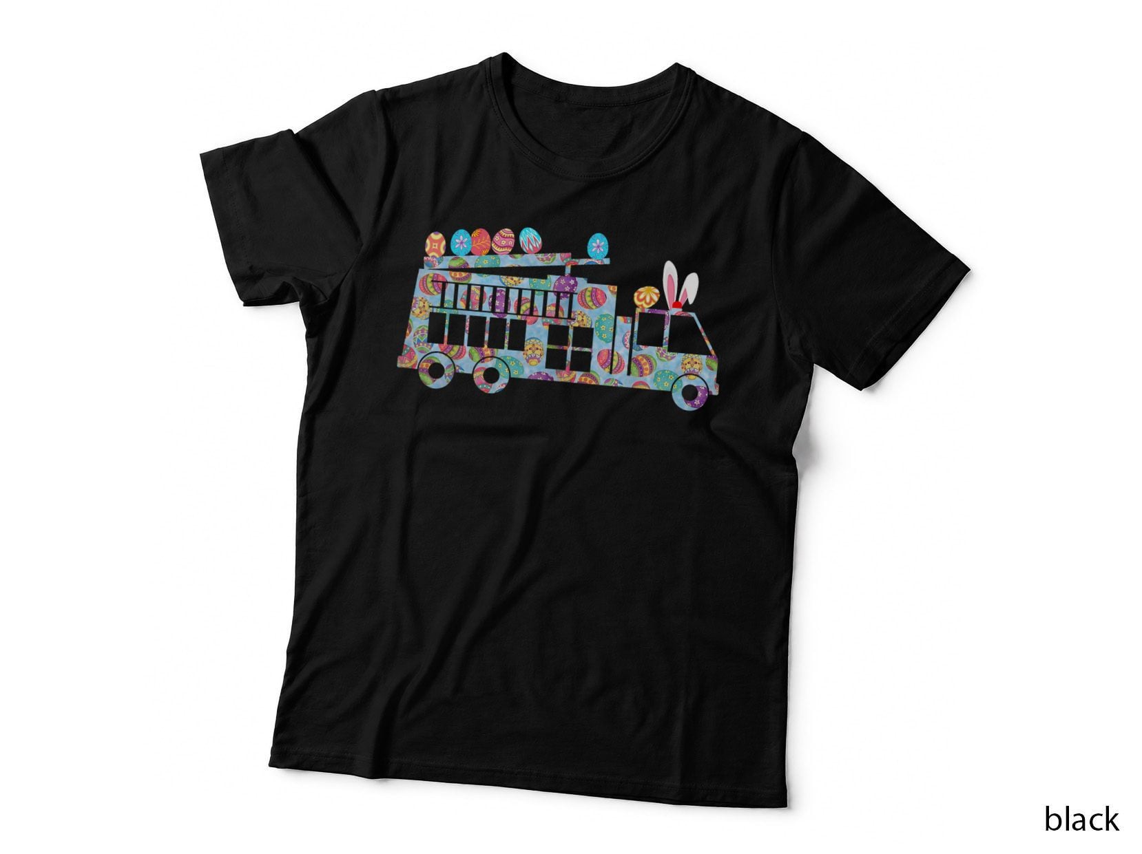 Easter Egg Riding Fire Truck T-Shirt, Hippie Easter, Festival Wear