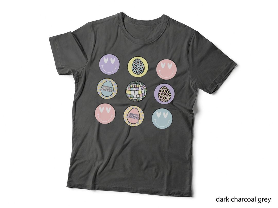 Easter Egg Smile Disco Retro Groovy Happy Easter Day Party T-Shirt