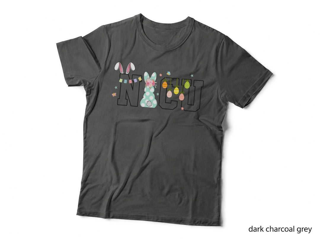 Easter Eggs Bunny Ears Rabbit Happy Easter Day NICU Nurse T-Shirt
