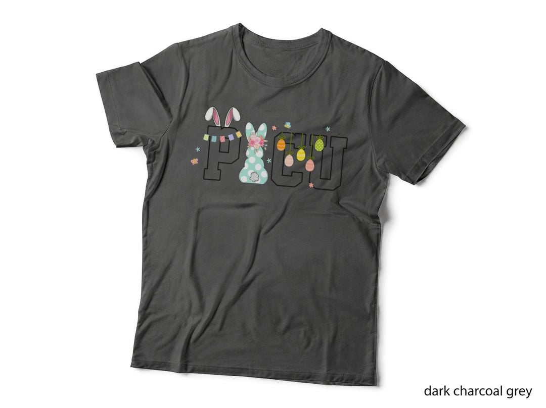 Easter Eggs Bunny Ears Rabbit Happy Easter Day PICU Nurse T-Shirt