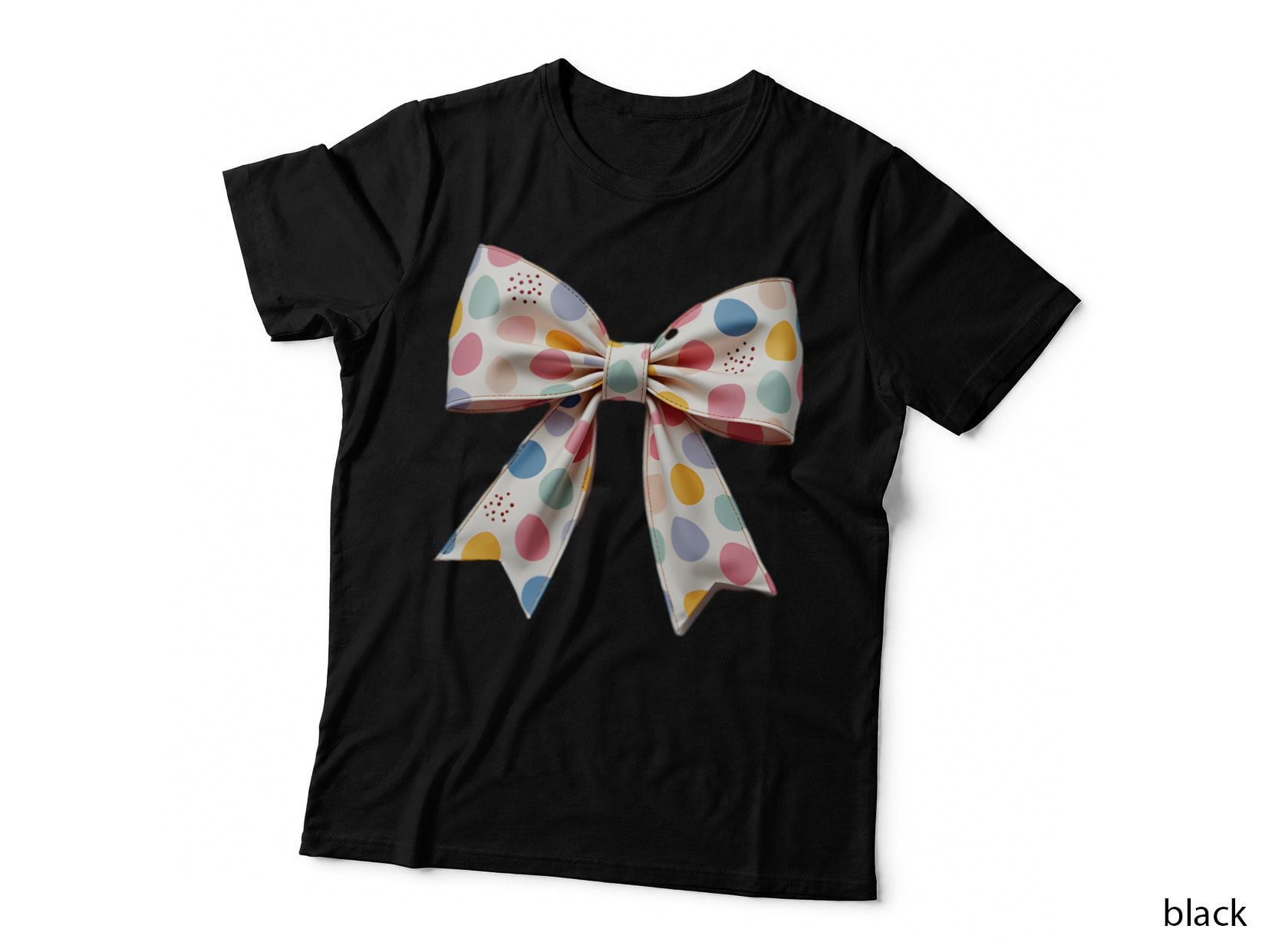 Easter Eggs Pastel Pattern Bow Spring Holiday Decorative Accessory T-Shirt