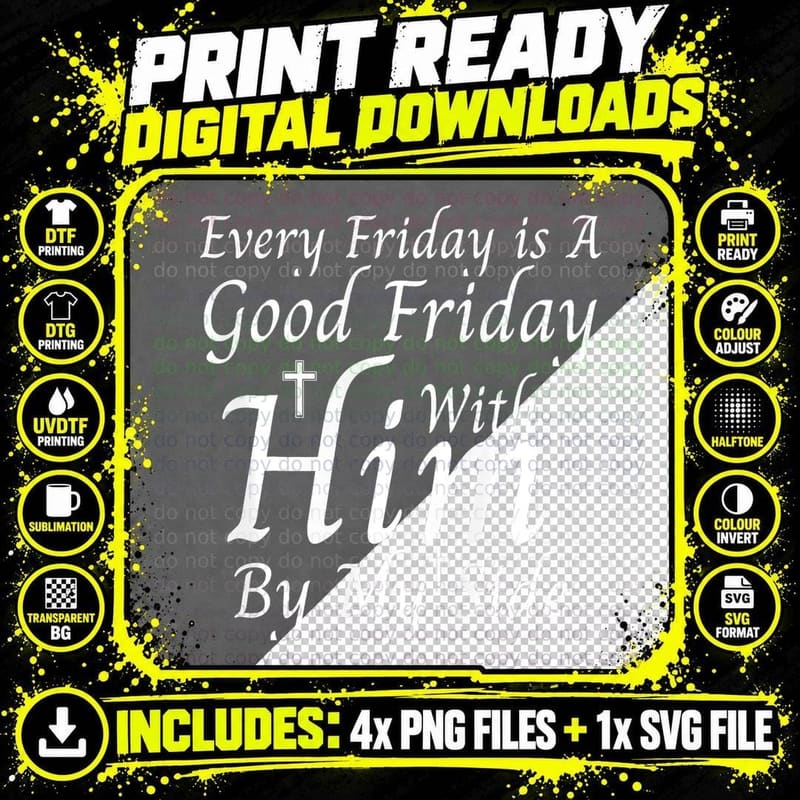 Easter Good Friday T-Shirt, Religious Faith Apparel Png SVG Digital Bundle