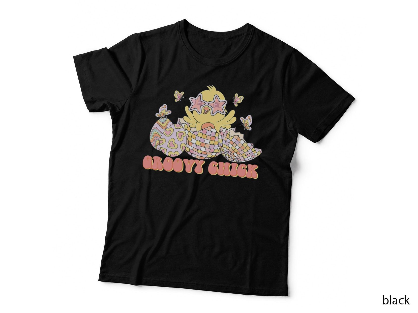 Easter Groovy Chick Groovy Easter Egg Disco Hunny Bunny T-Shirt