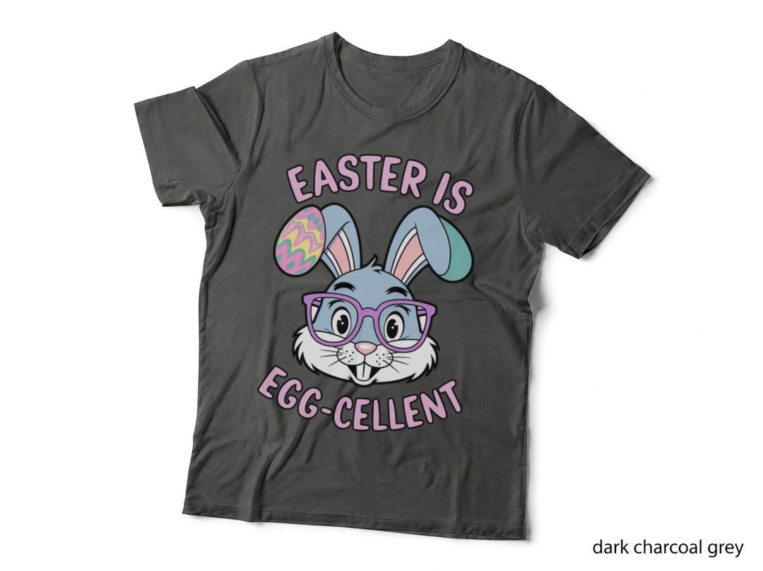 Easter Is Egg-Cellent Easter T-Shirt, Easter Bunny with Glasses Holding Graphic