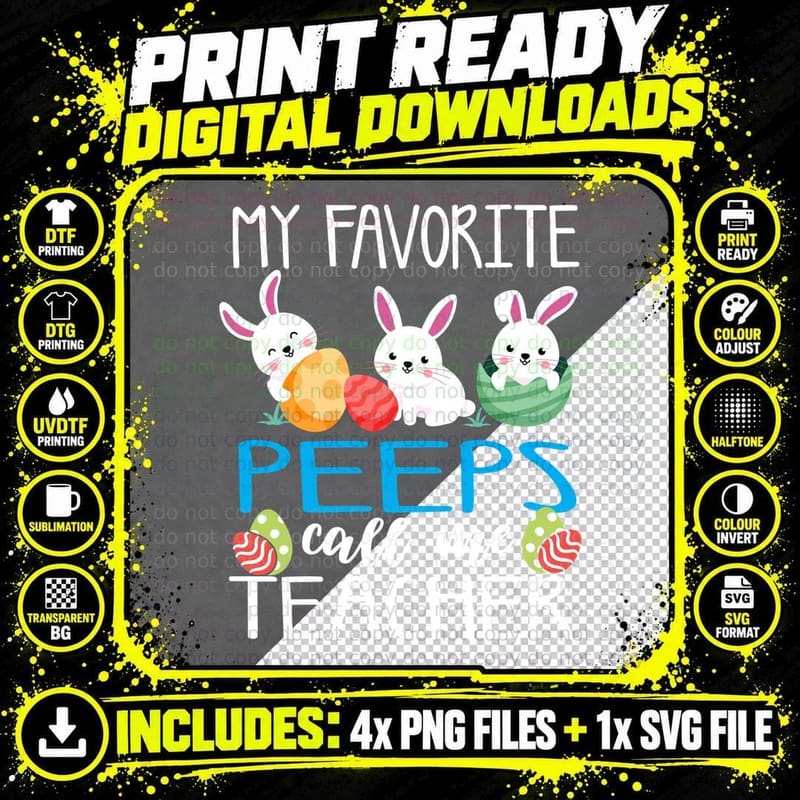Easter Peeps T-Shirt, Easter Bunny Design, Easter Apparel Png SVG Digital Bundle