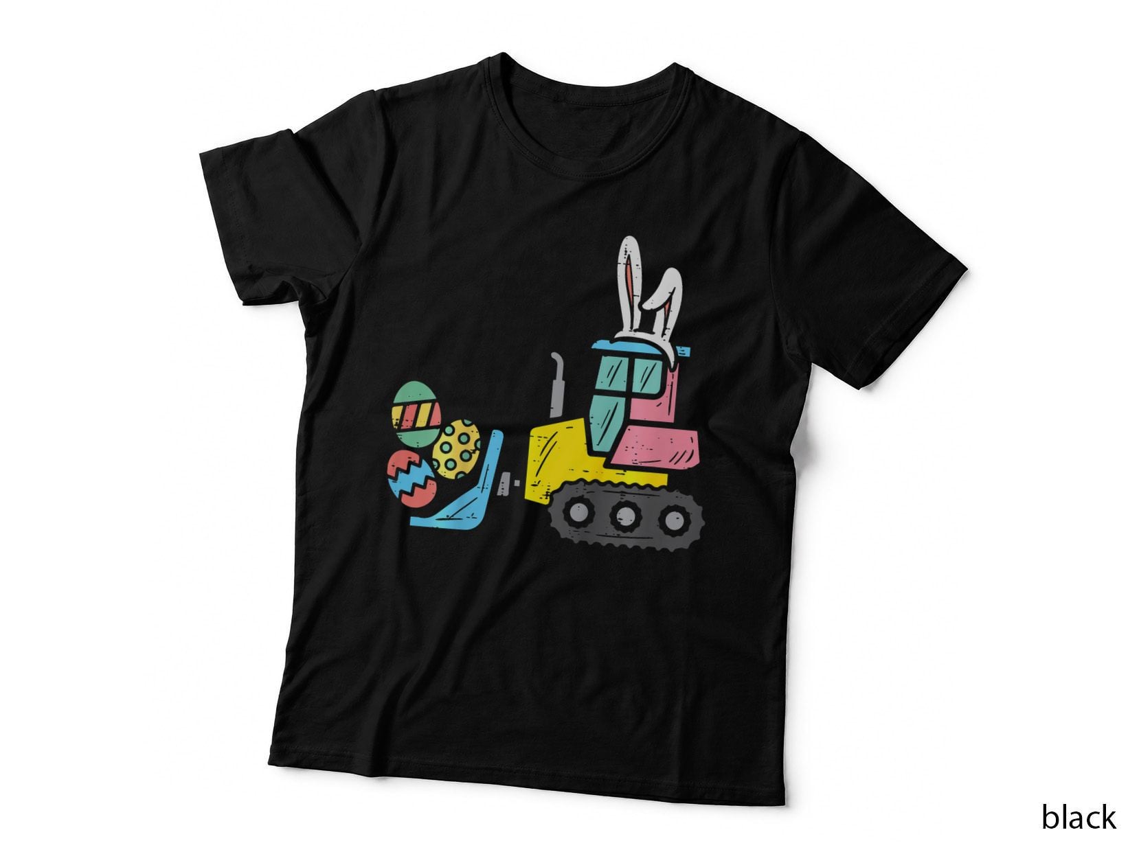 Kids Easter Bulldozer Bunny Eggs Cute Truck Boys Kids Toddler T-Shirt