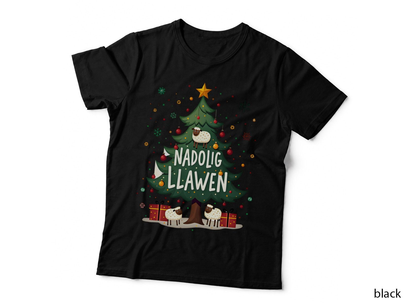 Nadolig Llawen Sheep Christmas Gift T-Shirt