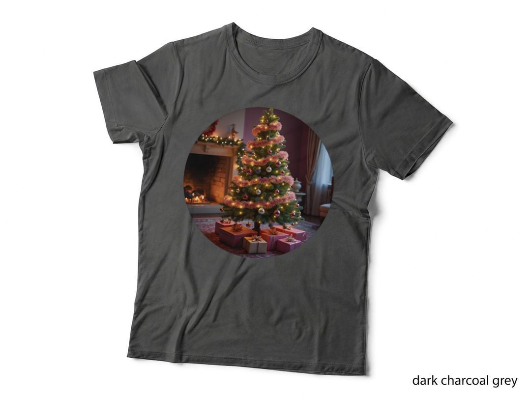 Ornate Christmas Tree Pink Purple T-Shirt