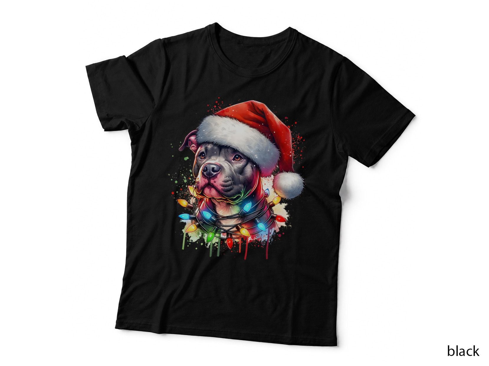 Pit Bull Santa Hat, Soft Comfort, Collegiate, for Men Women, Gift T-Shirt