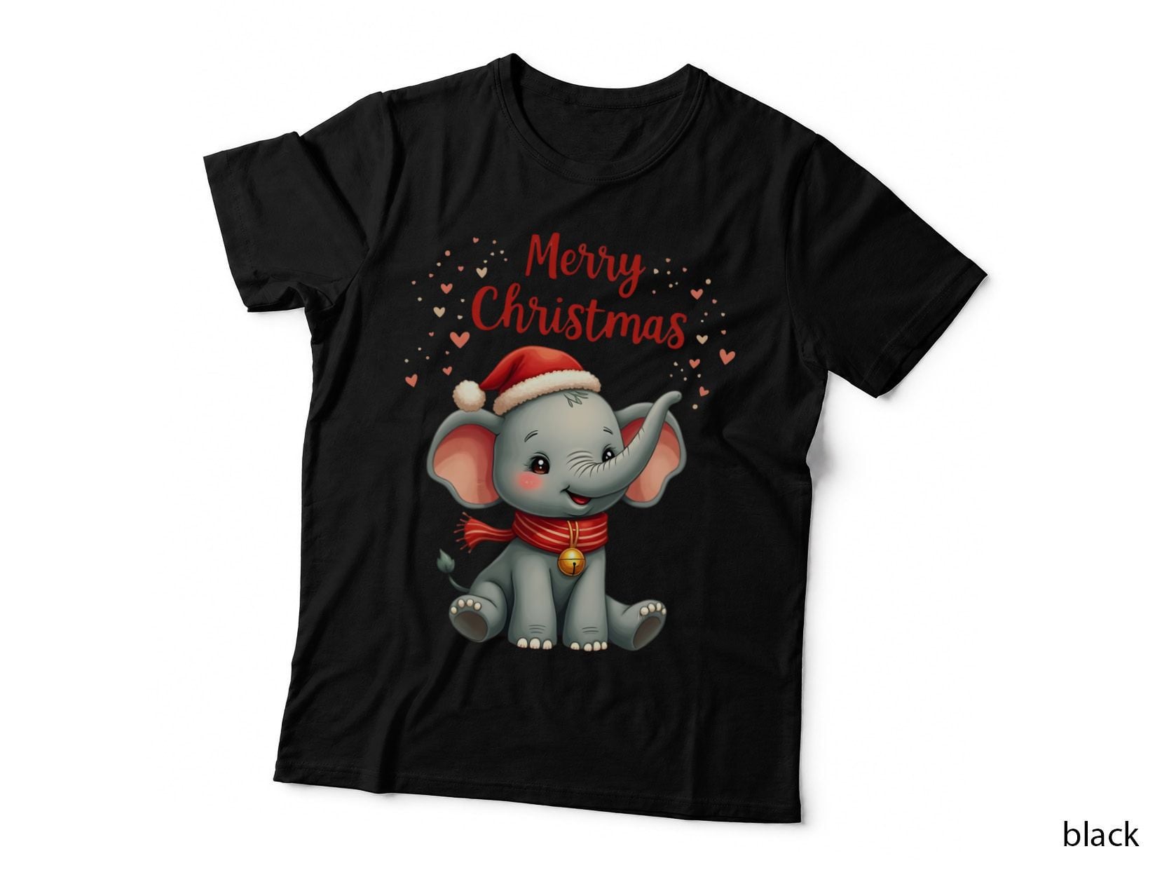 Playful Elephant in Santa Hat Christmas Xmas Winter 3 T-Shirt
