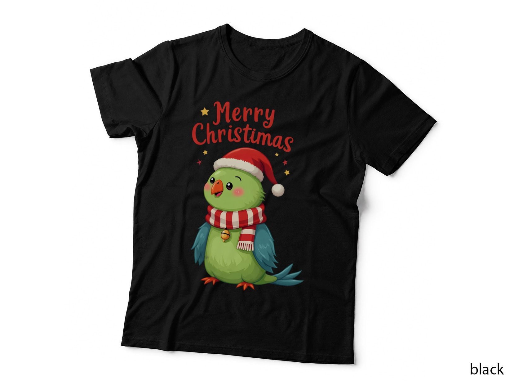 Playful Parrot in Santa Hat Christmas Xmas Winter T-Shirt
