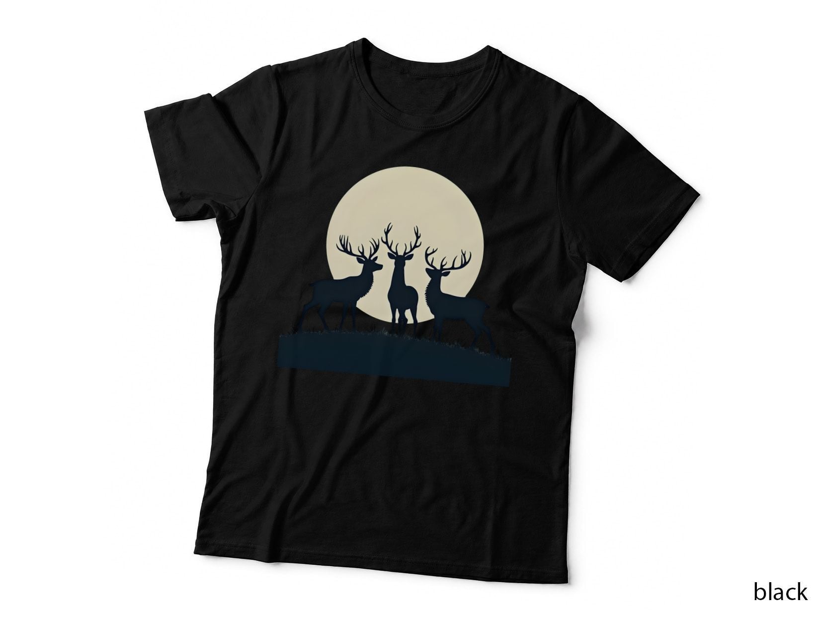 Reindeer Silhouettes with a Full Moon T-Shirt