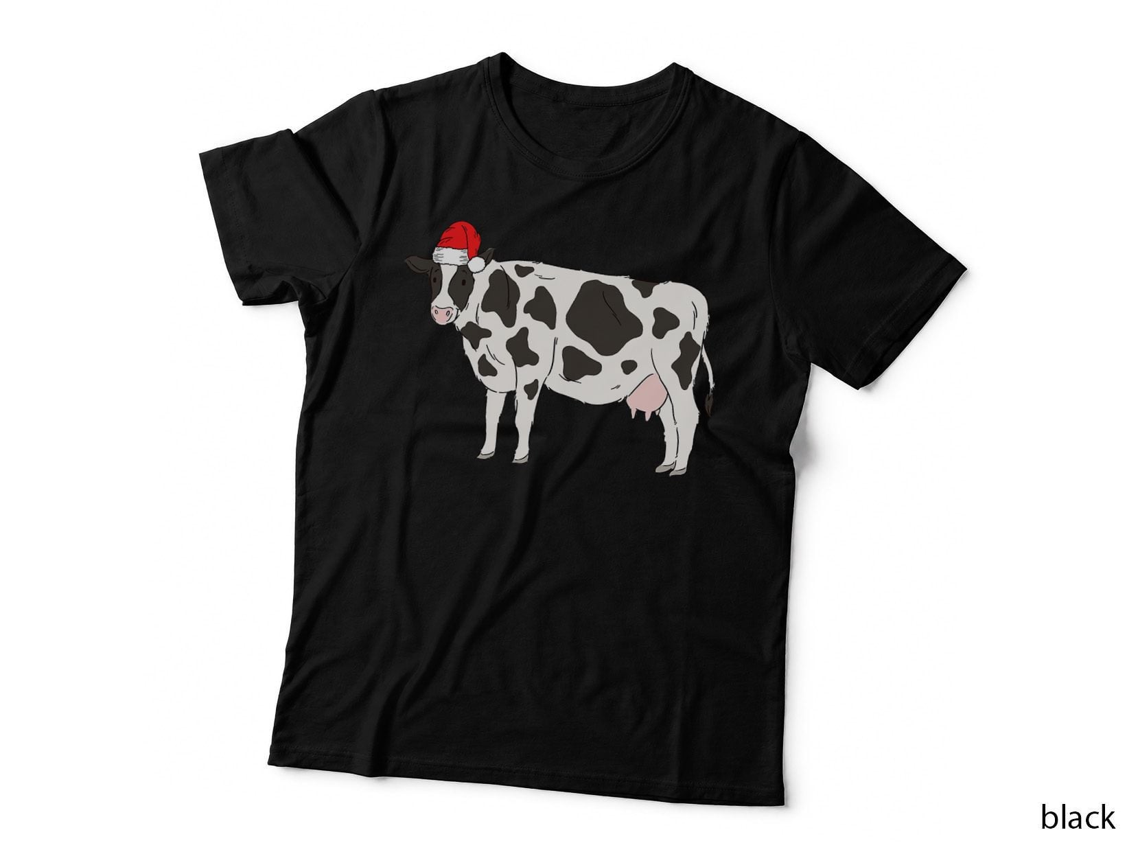 Santa Cow Christmas Winter Farm Animal Farmer Holiday T-Shirt