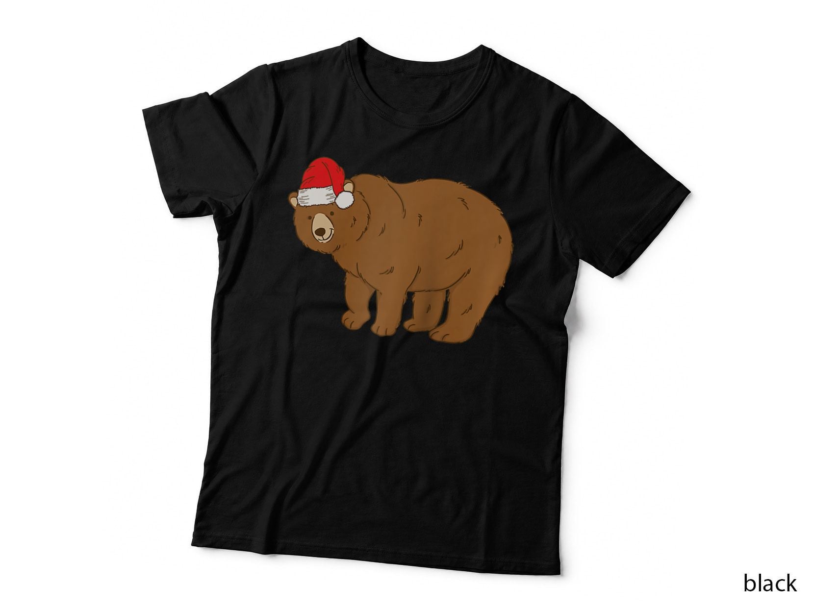 Santa Grizzly Bear Christmas Winter Woodland Animal Holiday, Gift T-Shirt