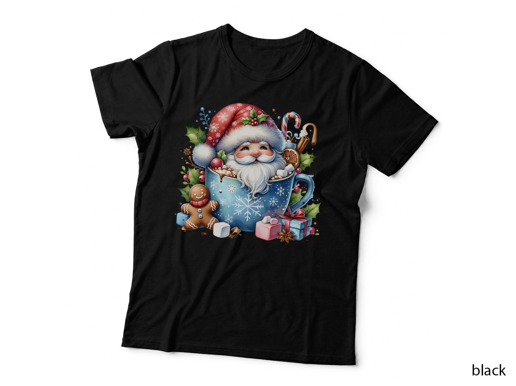 Santa in Hot Chocolate, Vintage Retro, Funny, Aesthetic, Gift T-Shirt