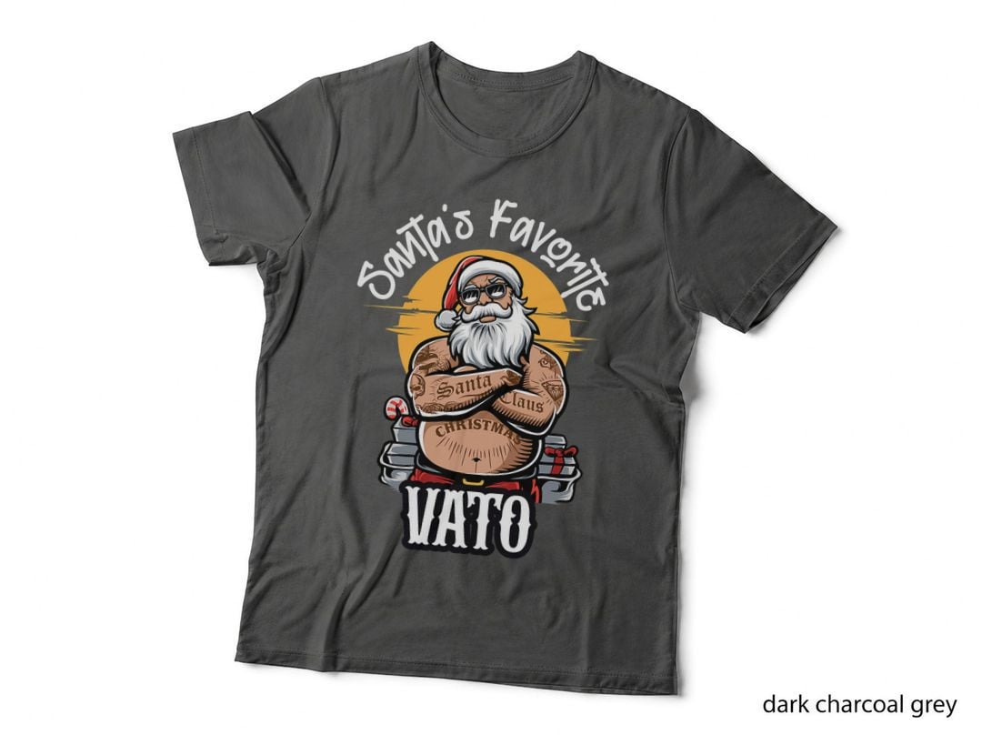 Santa's Favorite Vato Funny Christmas Tattoo Bad Santa Claus T-Shirt