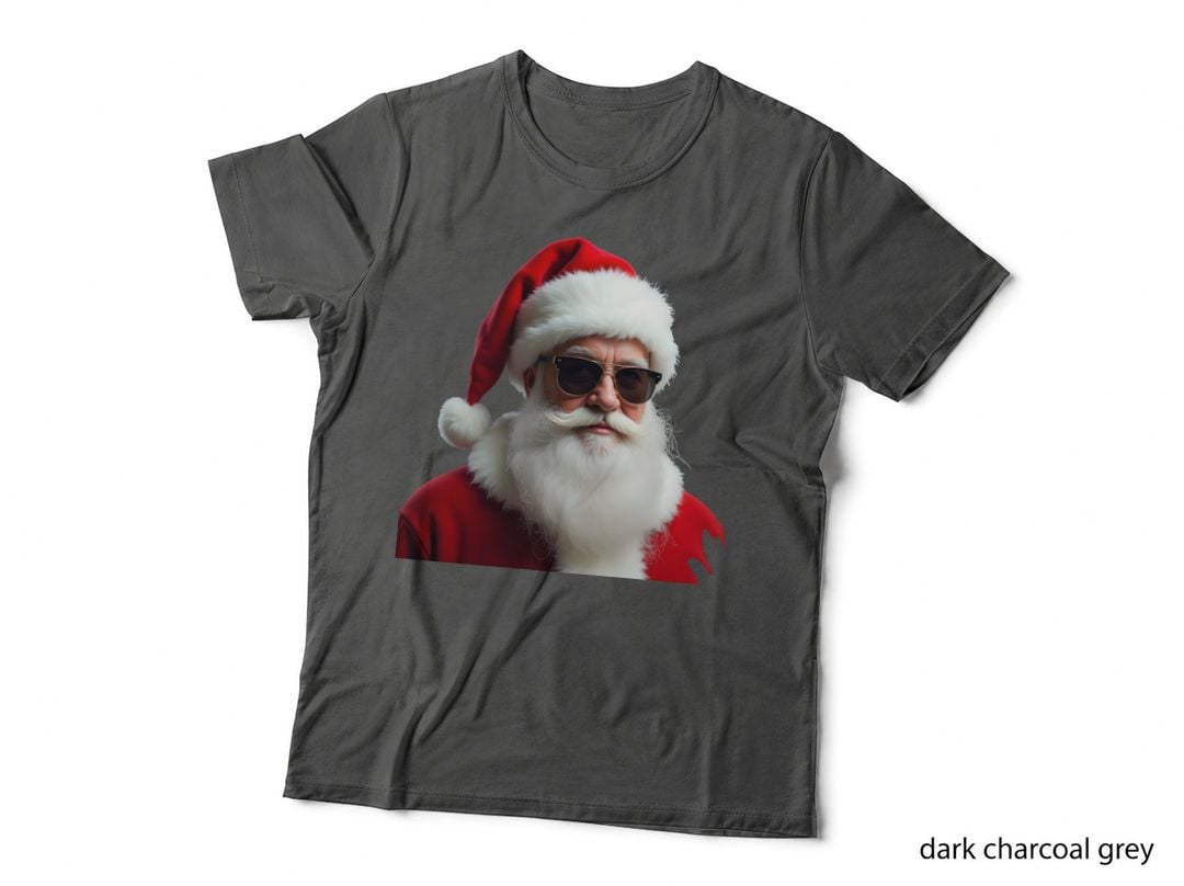 Serious Santa with Sunglasses Modern Christmas Holiday T-Shirt
