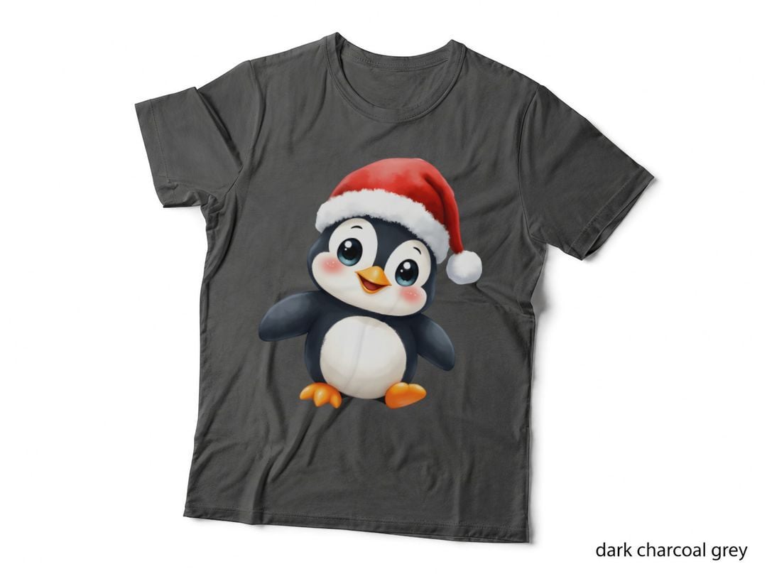 Smiling Penguin Santa Hat Christmas Holiday T-Shirt