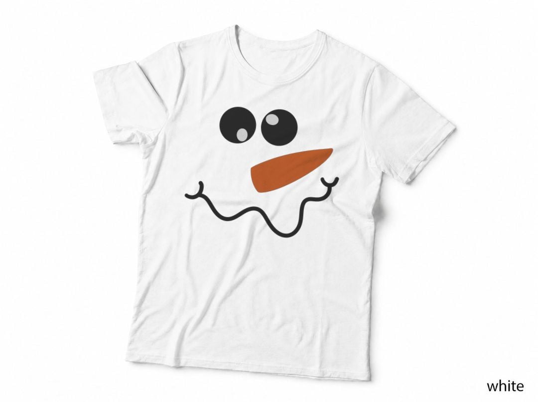 Snowman Playful Cartoon Smiley Face Simple Eyes Minimalist Whimsical T-Shirt