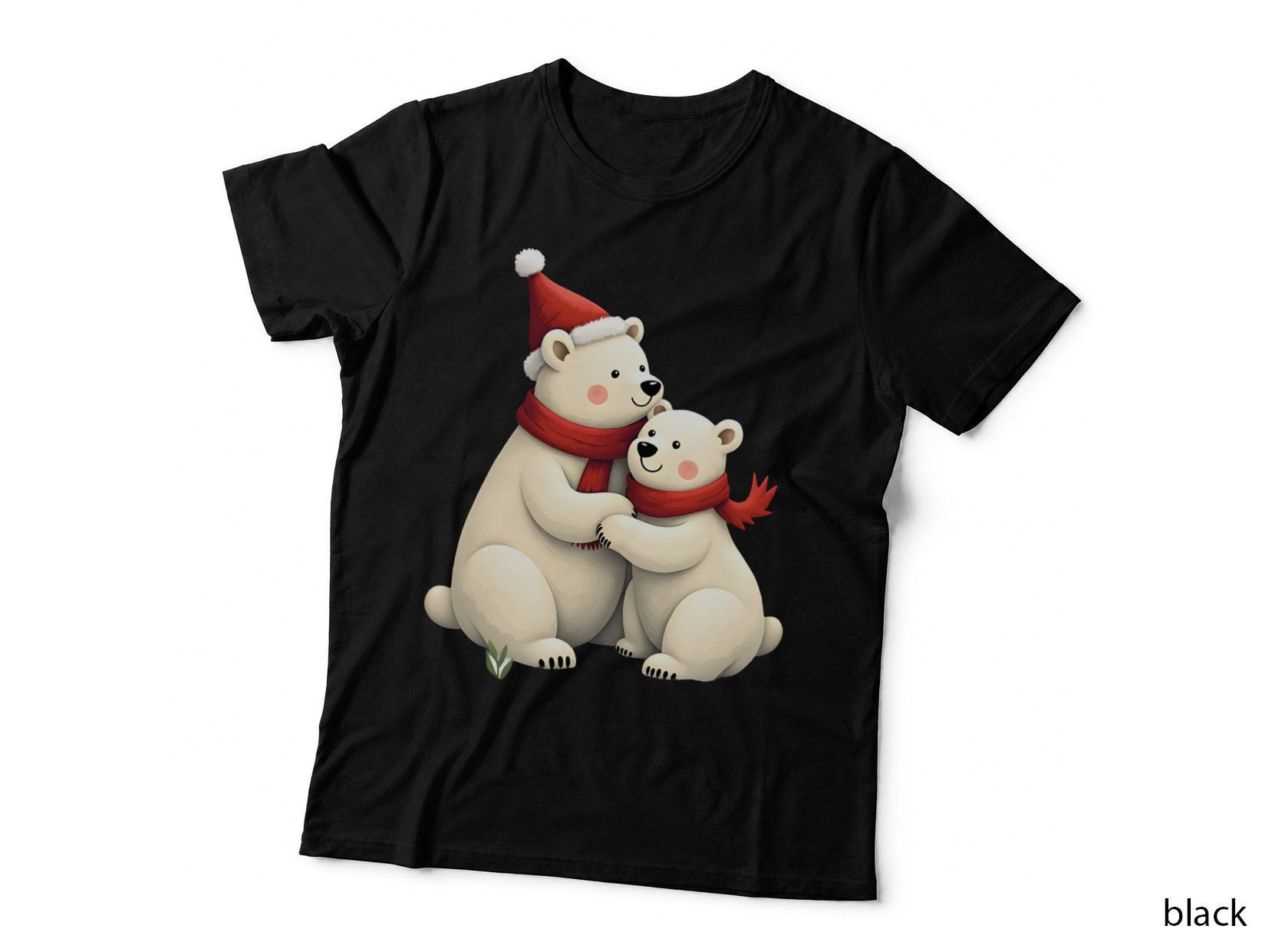 Sweet Polar Bears Christmas Holiday Family Winter Hug T-Shirt