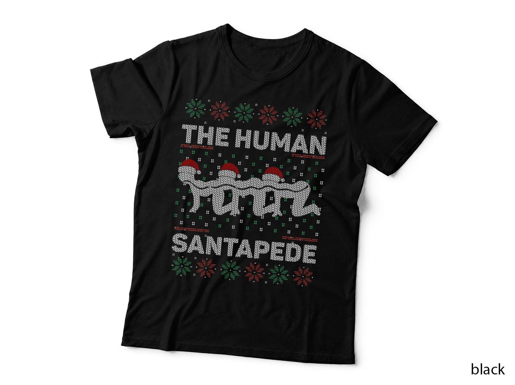 The Human Santapede Funny Parody Ugly Christmas Sweater Pun T-Shirt