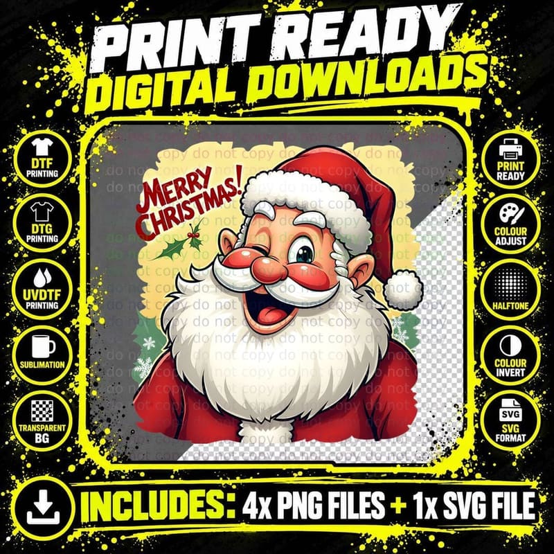 Traditional Christmas Portrait Graphic Tee Png SVG Digital Bundle