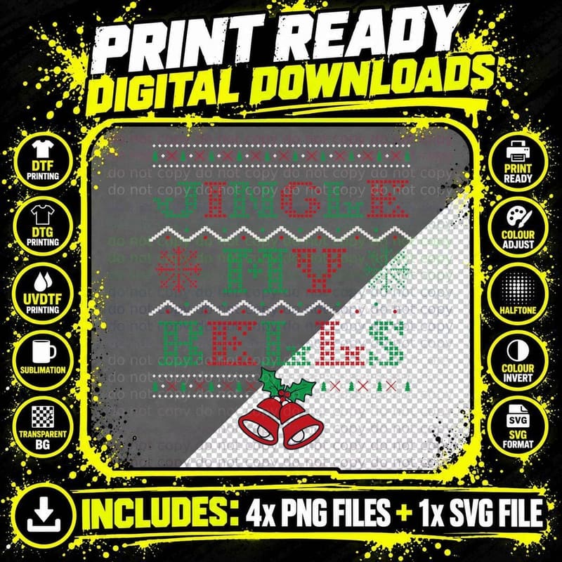 Ugly Christmas Sweater for Man T-Shirt Png SVG Digital Bundle