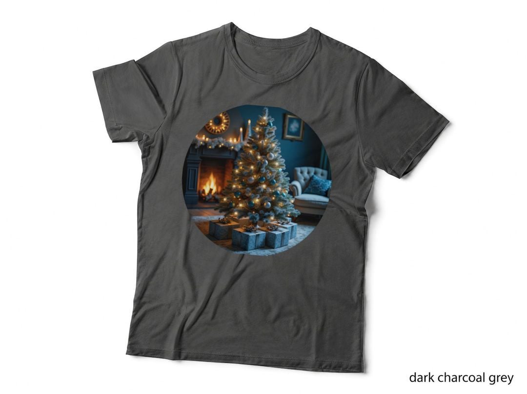 Vintage Blue & Silver Christmas Tree T-Shirt