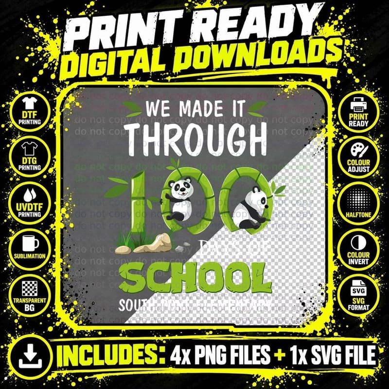 We Made It Days of School Shirt, School Outfit, Colorful Png SVG Digital Bundle