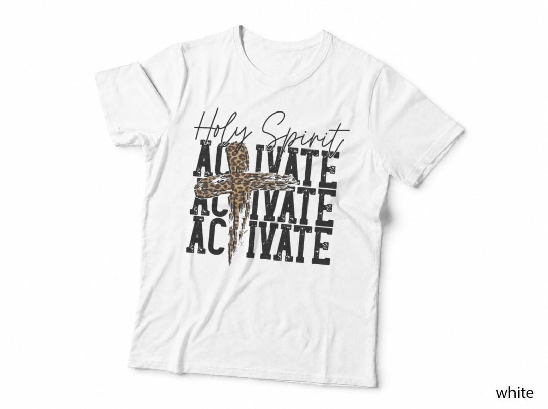 Western Leopard Holy Spirit Activate Jesus Cross Christmas T-Shirt