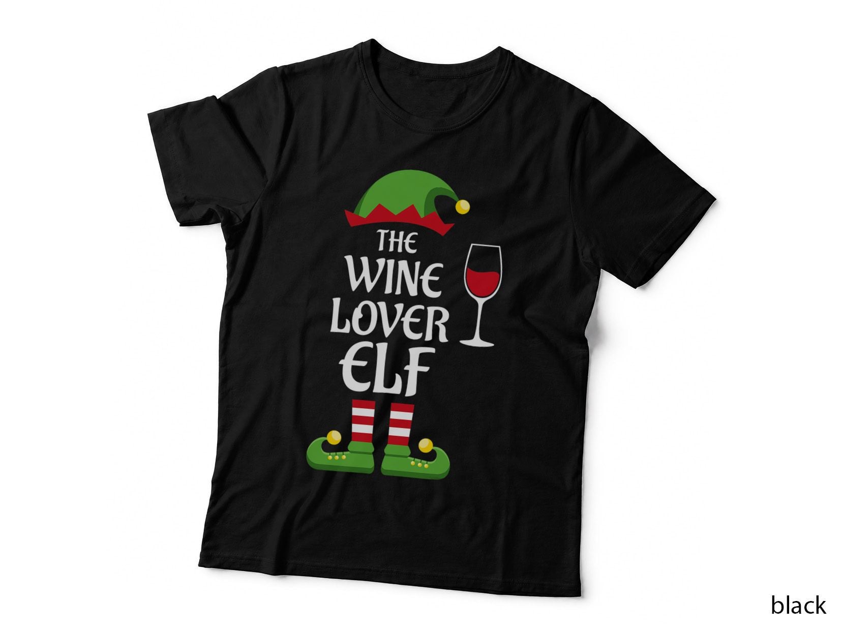 Wine Lover Elf Family Matching Group Christmas T-Shirt
