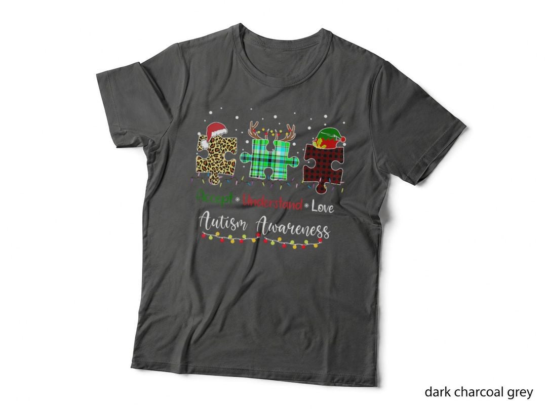 Accept Understand Love Autism Awareness Puzzle Christmas T-Shirt