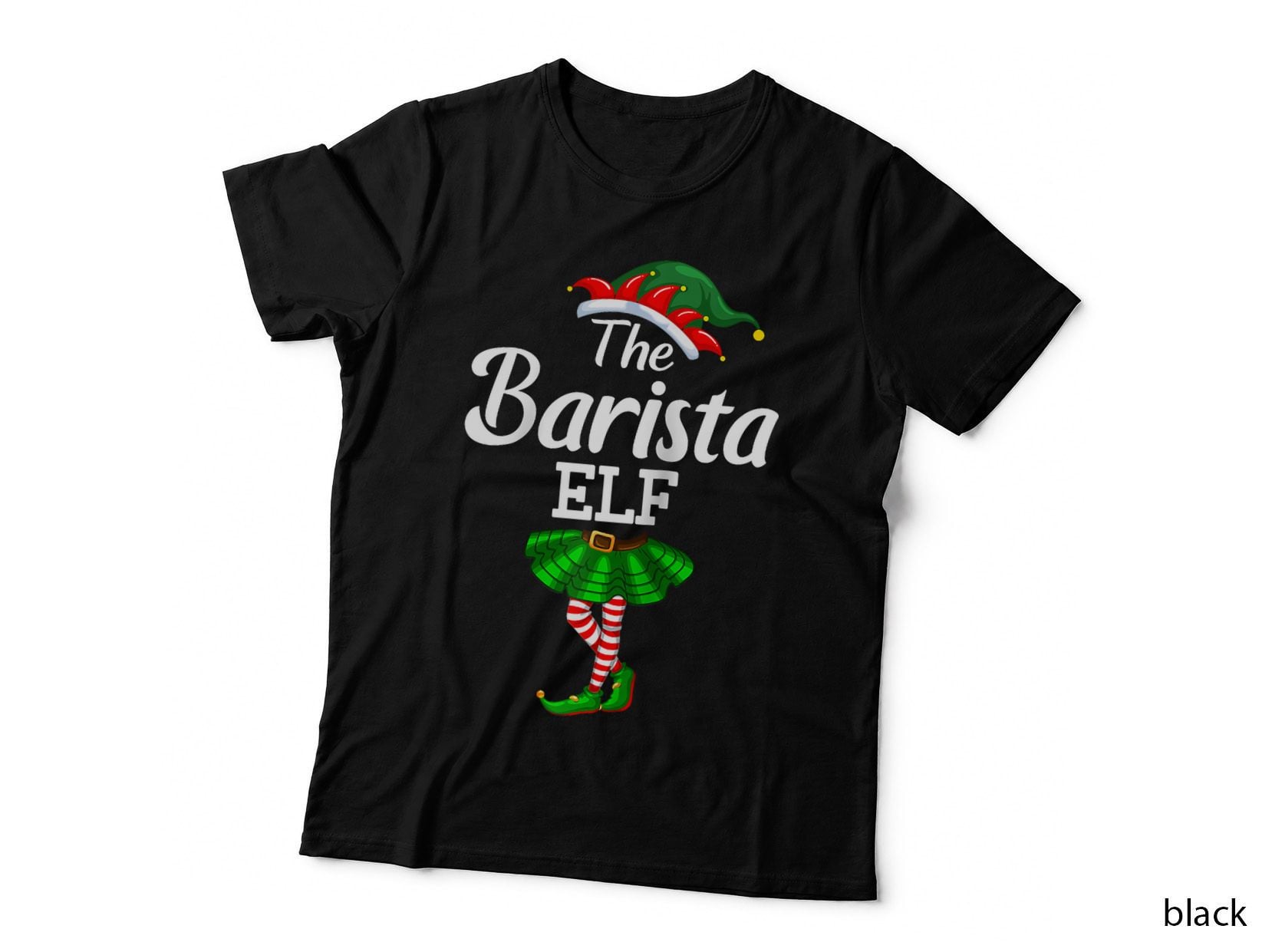 Barista Elf Christmas Costume Matching Family Squad, Holiday Gift T-Shirt
