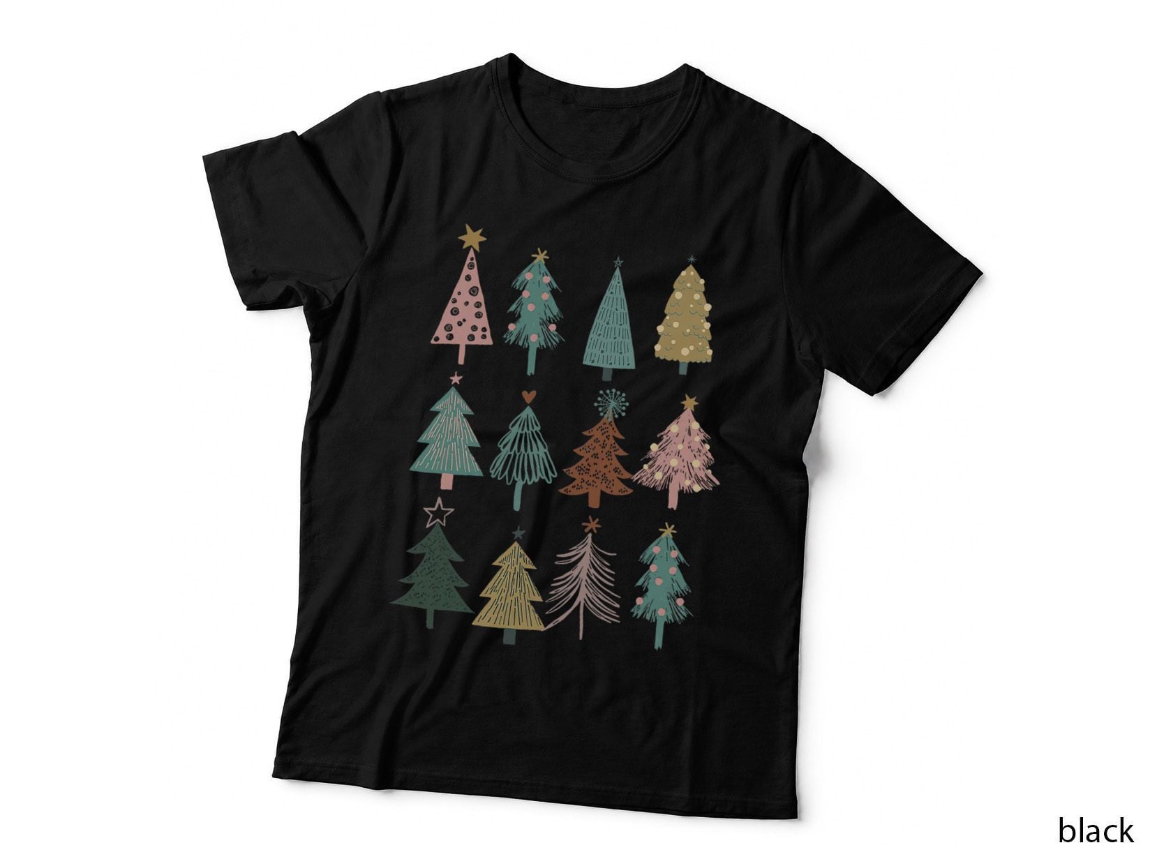 Boho Christmas Tree Merry Christmas Matching Christmas T-Shirt