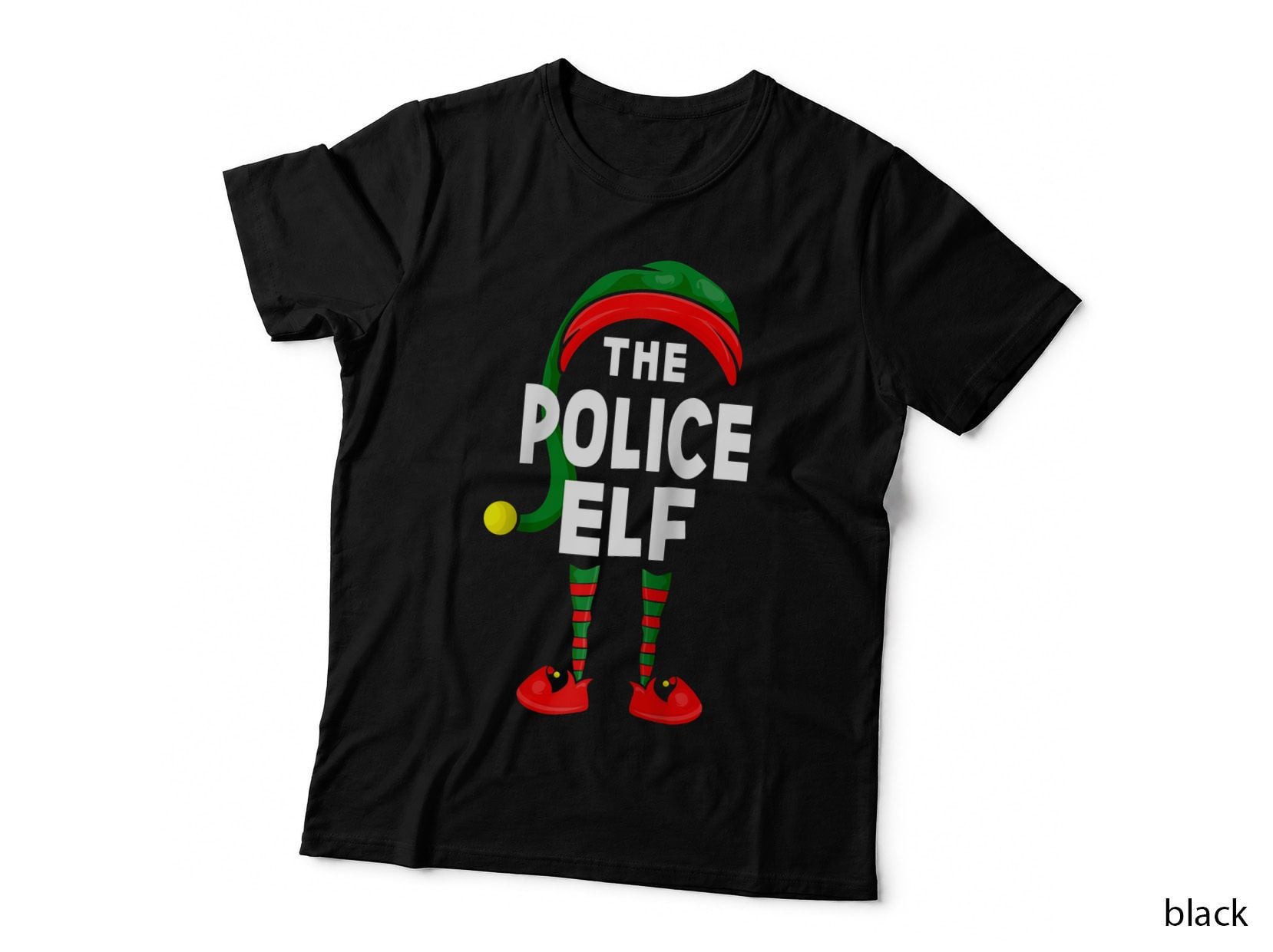 Carnival or Christmas Party Costume - the Police Elf, Holiday Gift T-Shirt