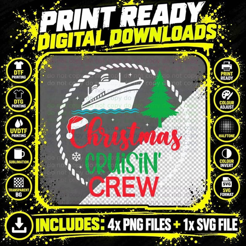 Christmas Cruise Squad Family Vacation Matching Family Png SVG Digital Bundle