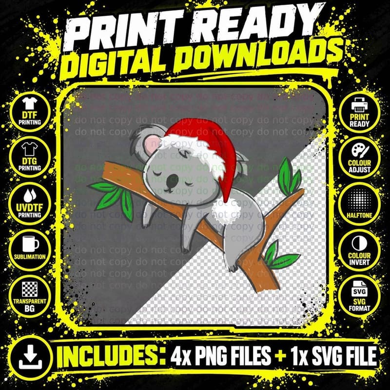 Christmas Koala Aka Chirstmas Bear Classic T-Shirt Png SVG Digital Bundle