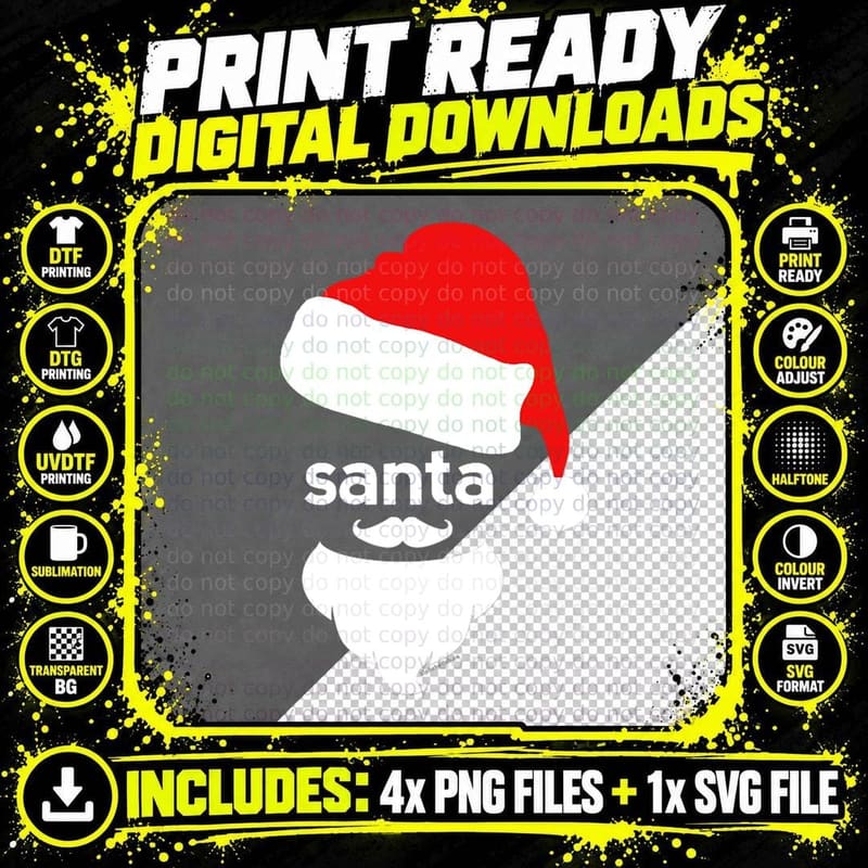 Christmas Shirts for Men Women Kids Santa Xmas Gift Png SVG Digital Bundle