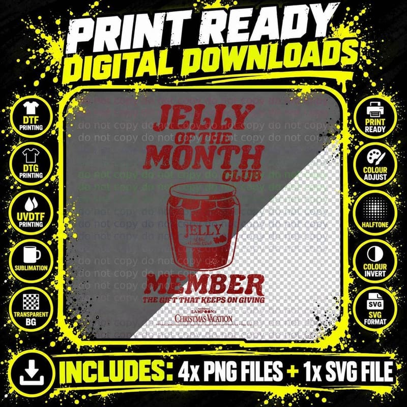 Christmas Vacation Jelly of the Month Png SVG Digital Bundle