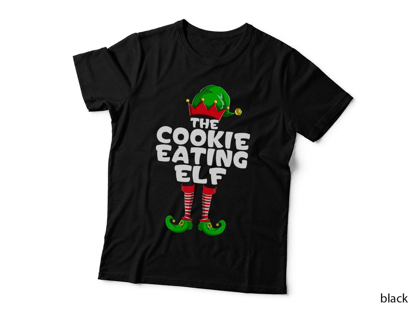 Cookie Eating Elf Matching Family Group Christmas Party Pj T-Shirt