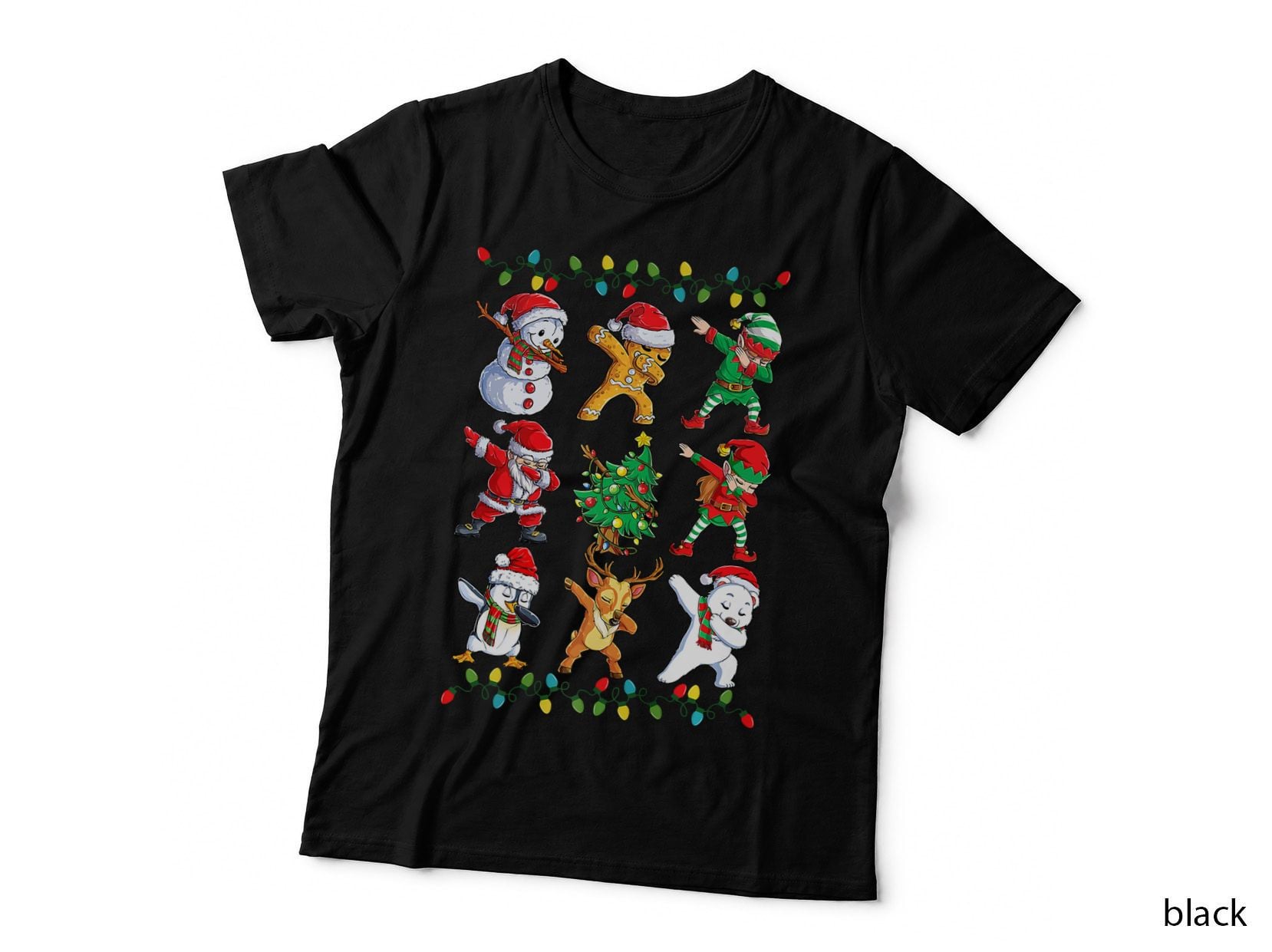 Dabbing Santa Elf Friends Christmas Gifts Kids Boys Men Xmas T-Shirt